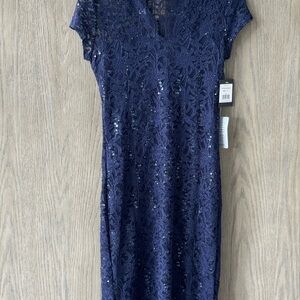 Blue Sheath Cocktail Dress